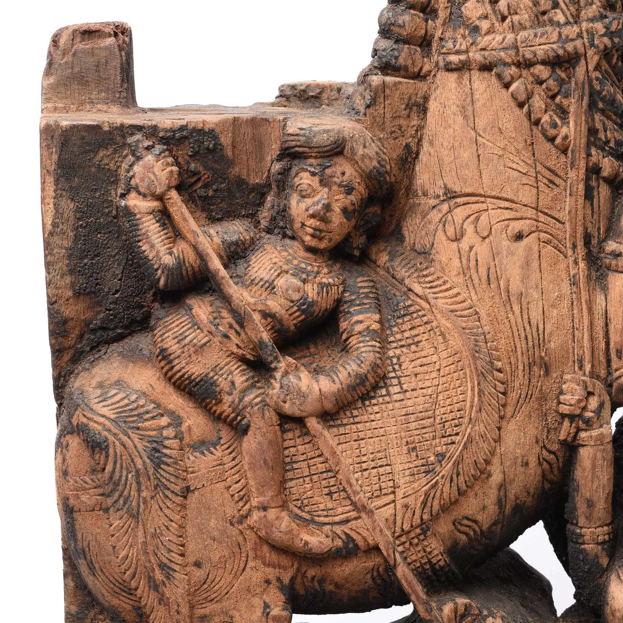 Carved Teak Horse Bracket From South India - 18thC