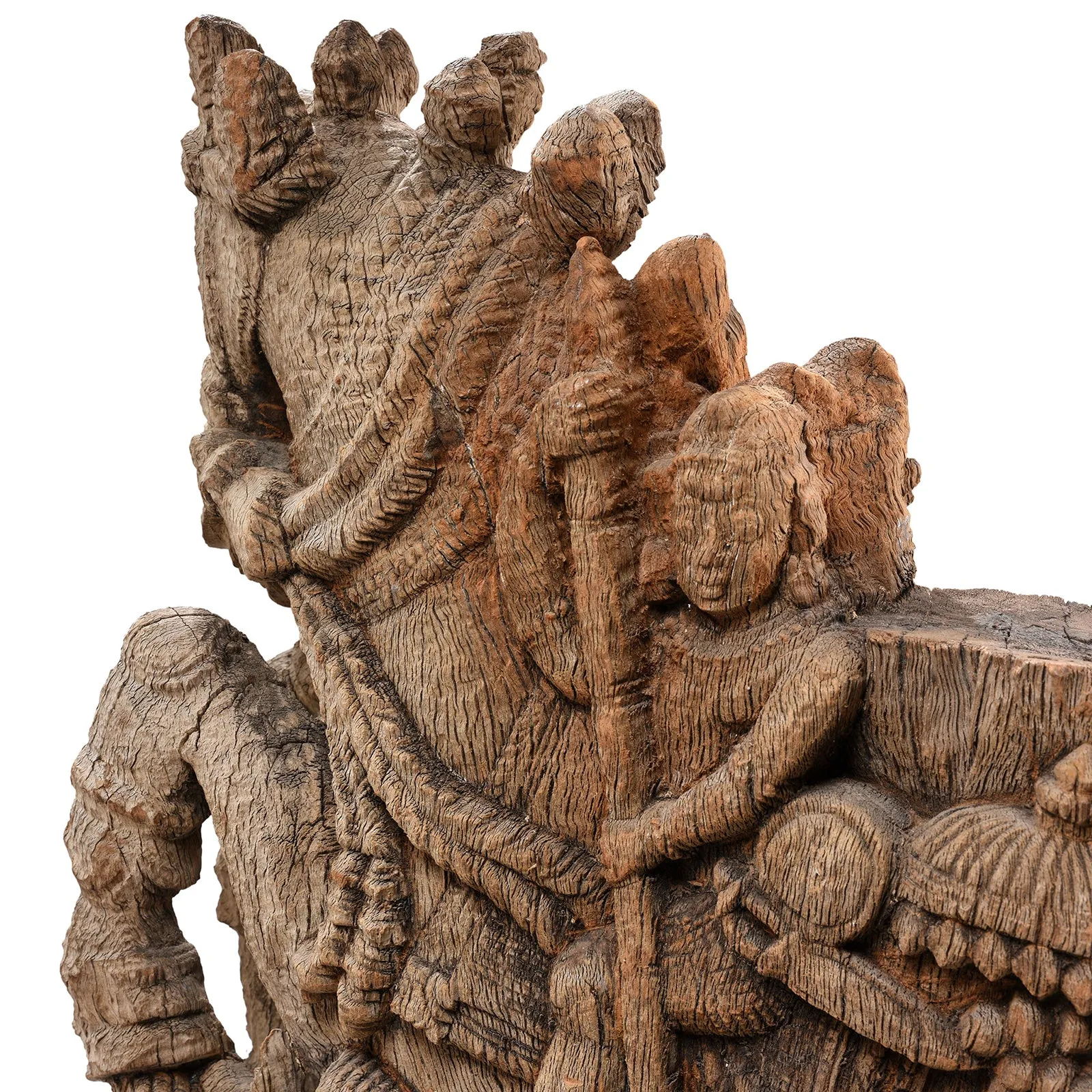 Carved Teak Horse Chariot Carving From Tamil Nadu - 19th Century