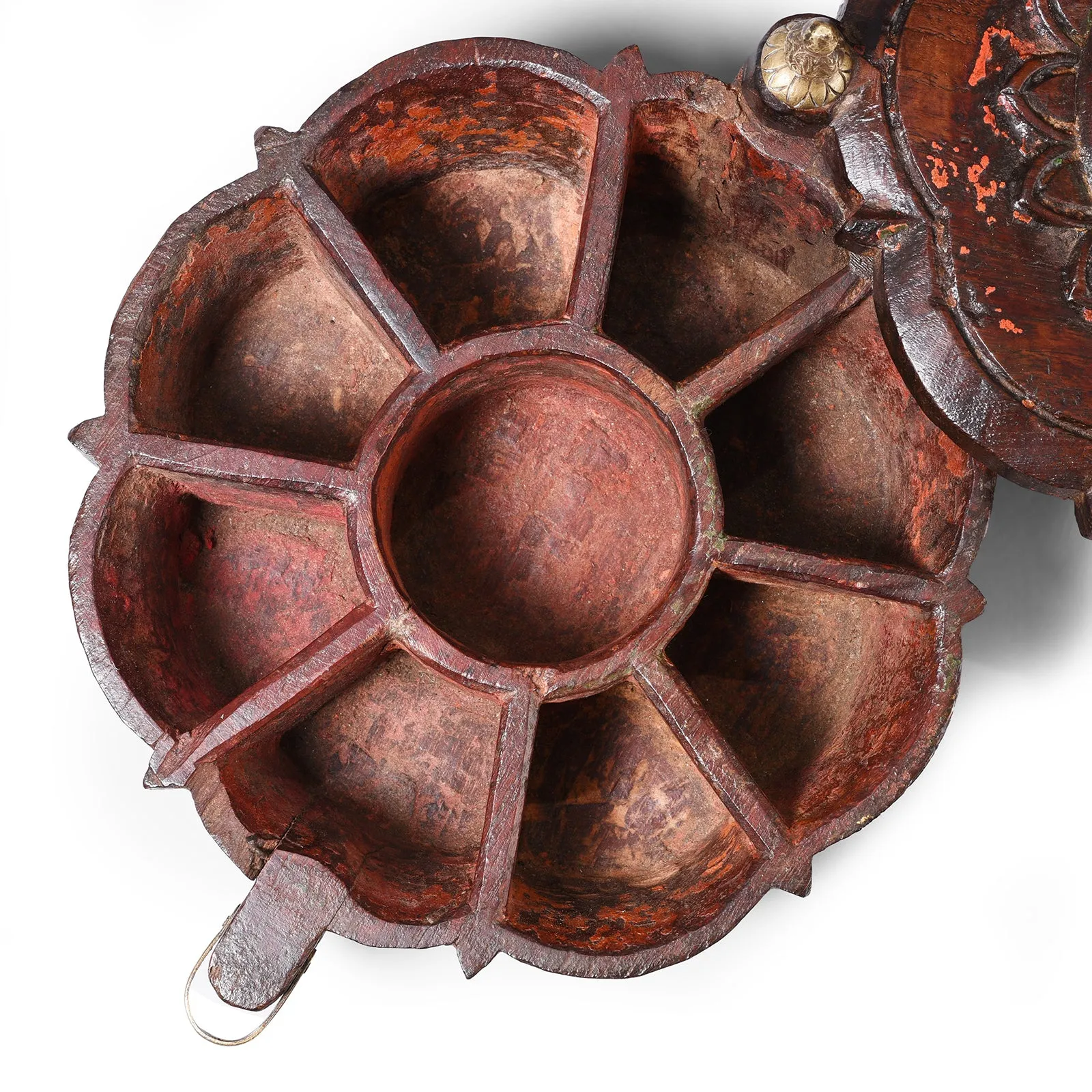 Carved Teak Masala Box From Rajasthan - Ca 1900