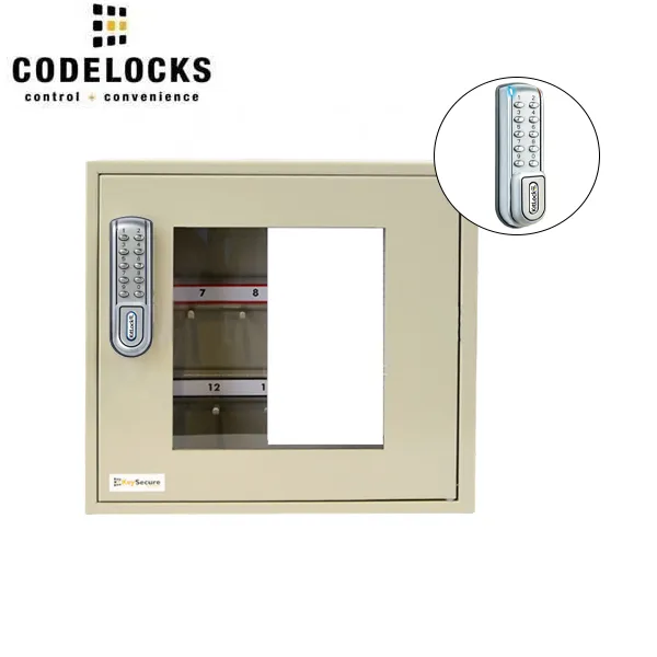 CodeLocks - Key Secure View Hook Padlock Cabinet w/ KL1200 - IP54 - Heavy Duty - Keyless Access - Private & Public Function - Master & User - Optional Cabinet Size