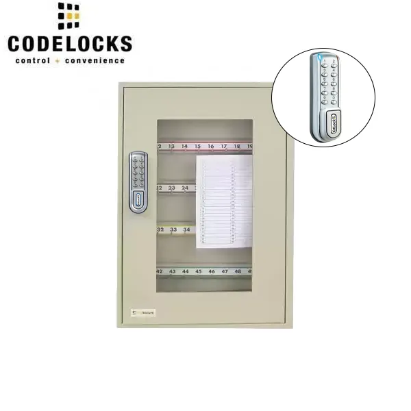 CodeLocks - Key Secure View Hook Padlock Cabinet w/ KL1200 - IP54 - Heavy Duty - Keyless Access - Private & Public Function - Master & User - Optional Cabinet Size