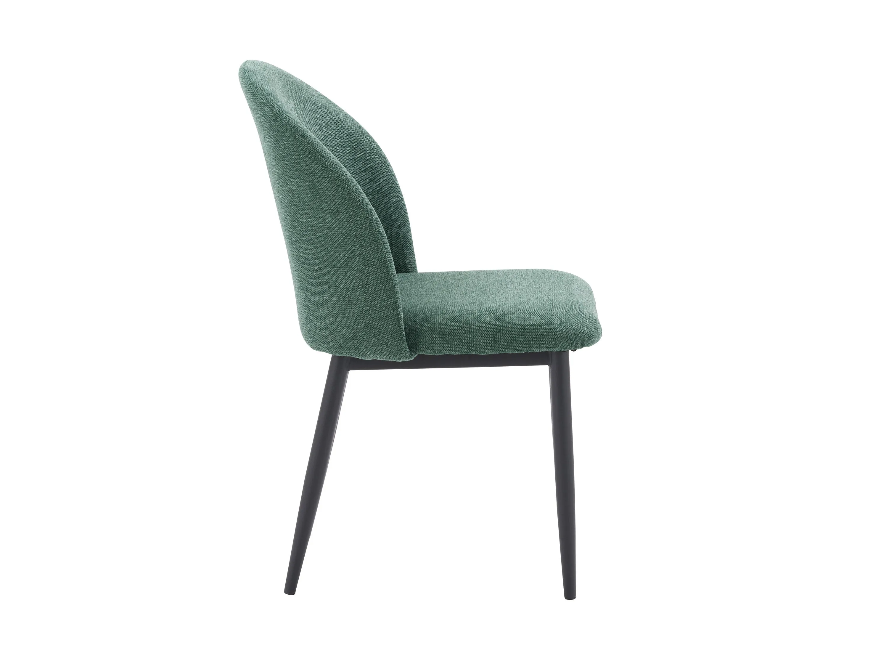 Dark Green Curved Dining Chairs, Set of 2