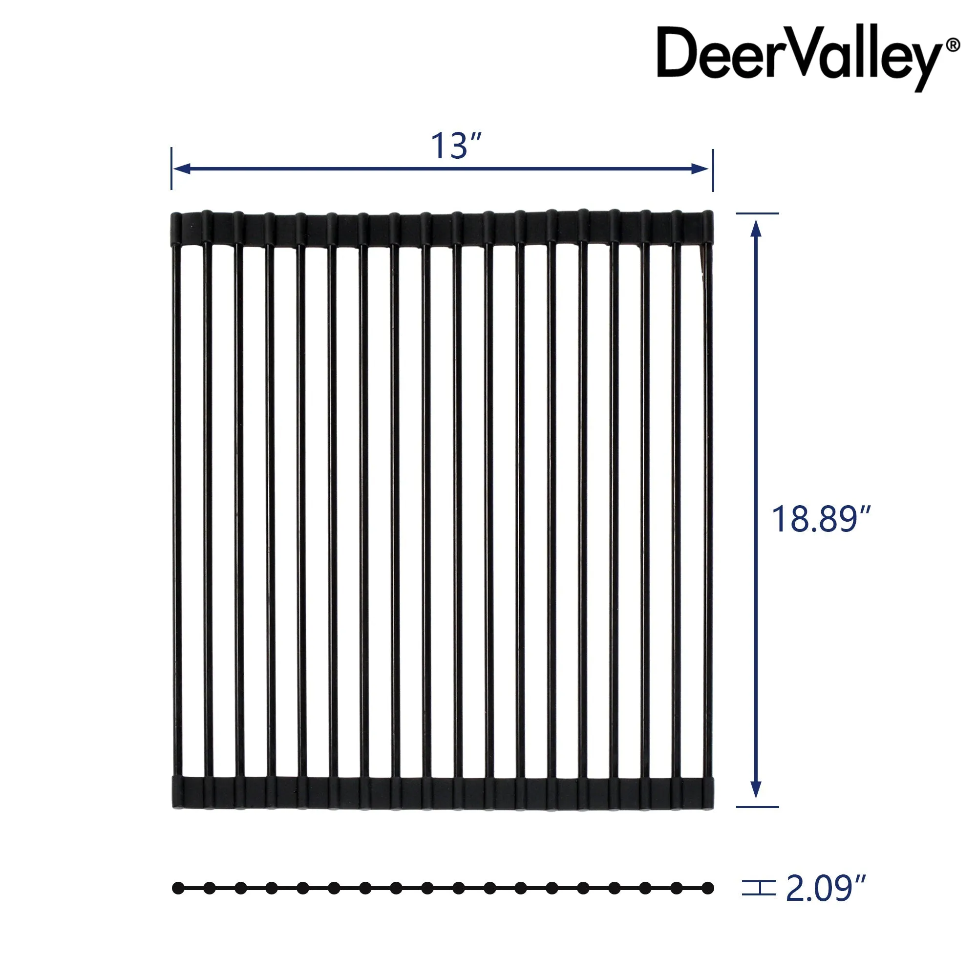 DeerValley DV-K0067R02 18.89" x 13" Kitchen Roll-Up Dish Rack (Compatible with DV-1K0067)