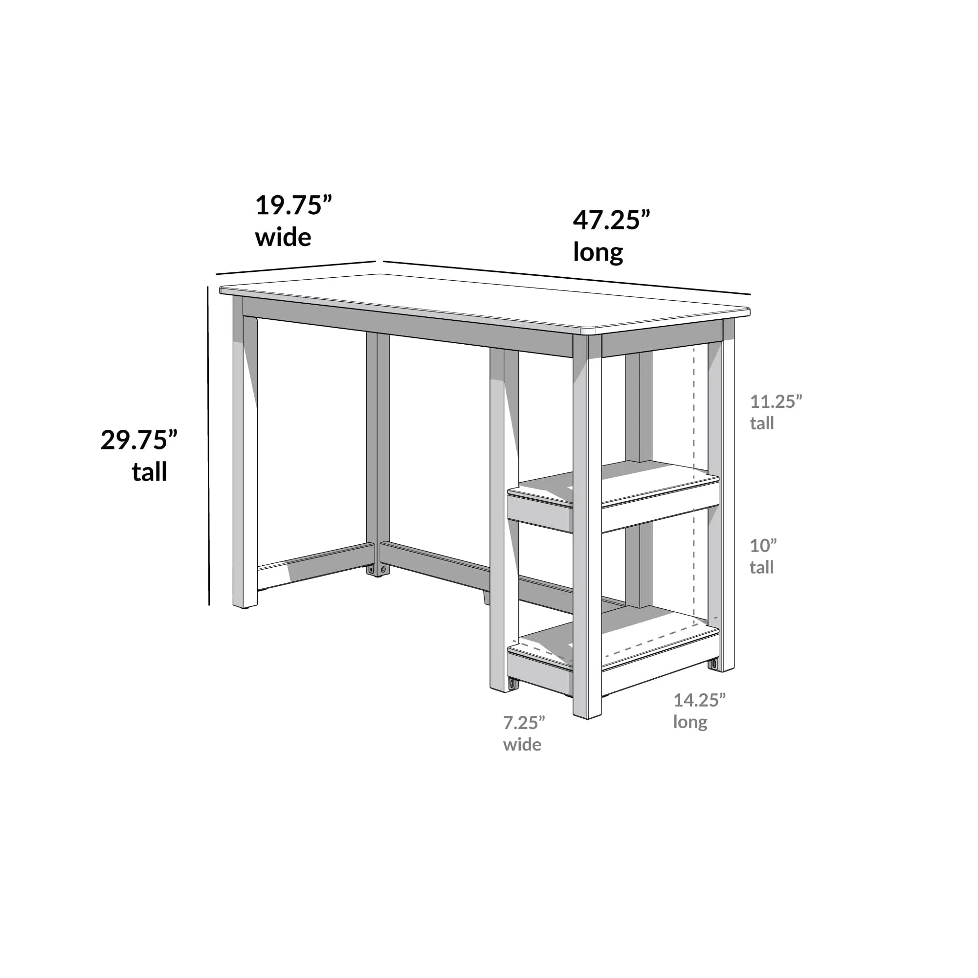 Desk with Shelves