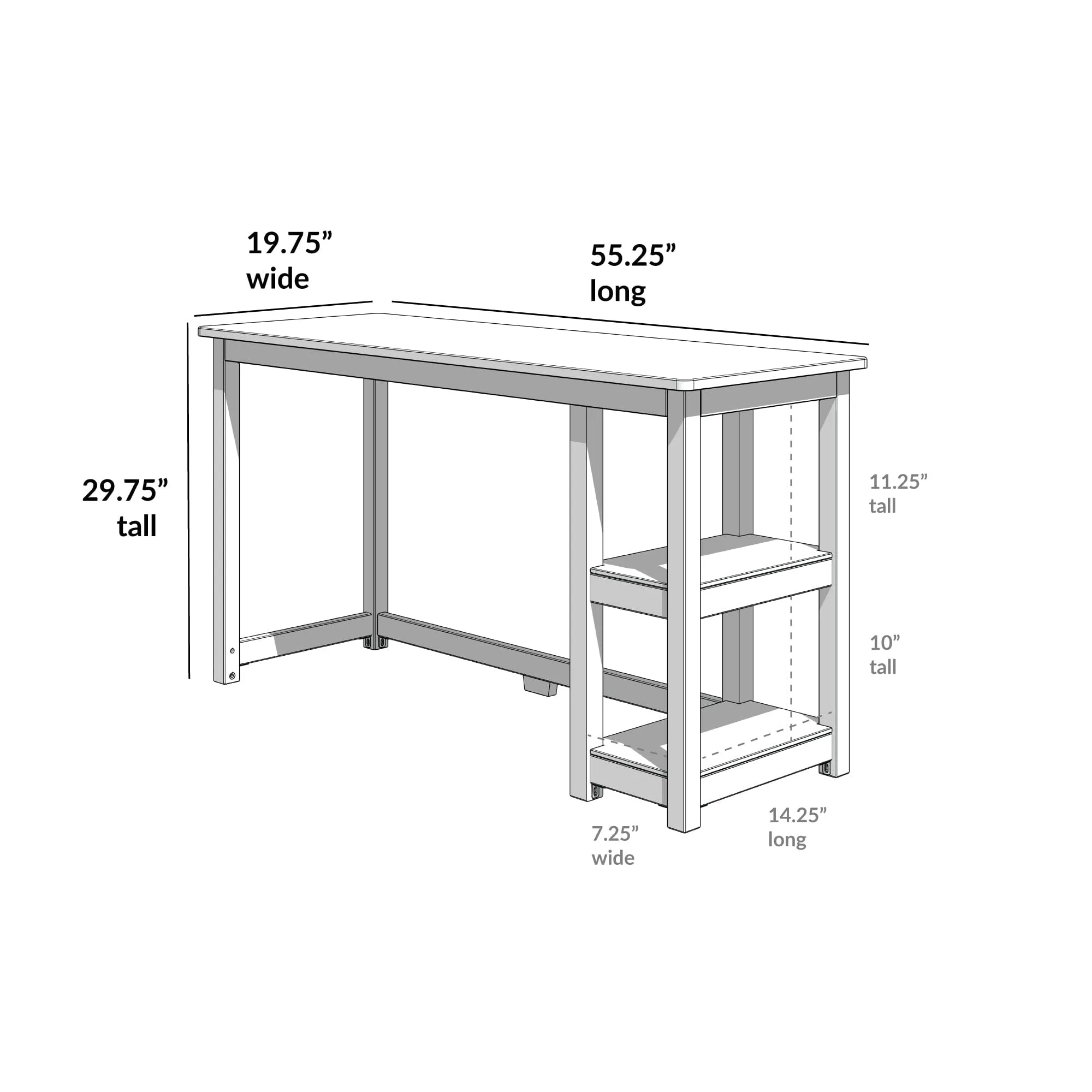 Desk with Shelves