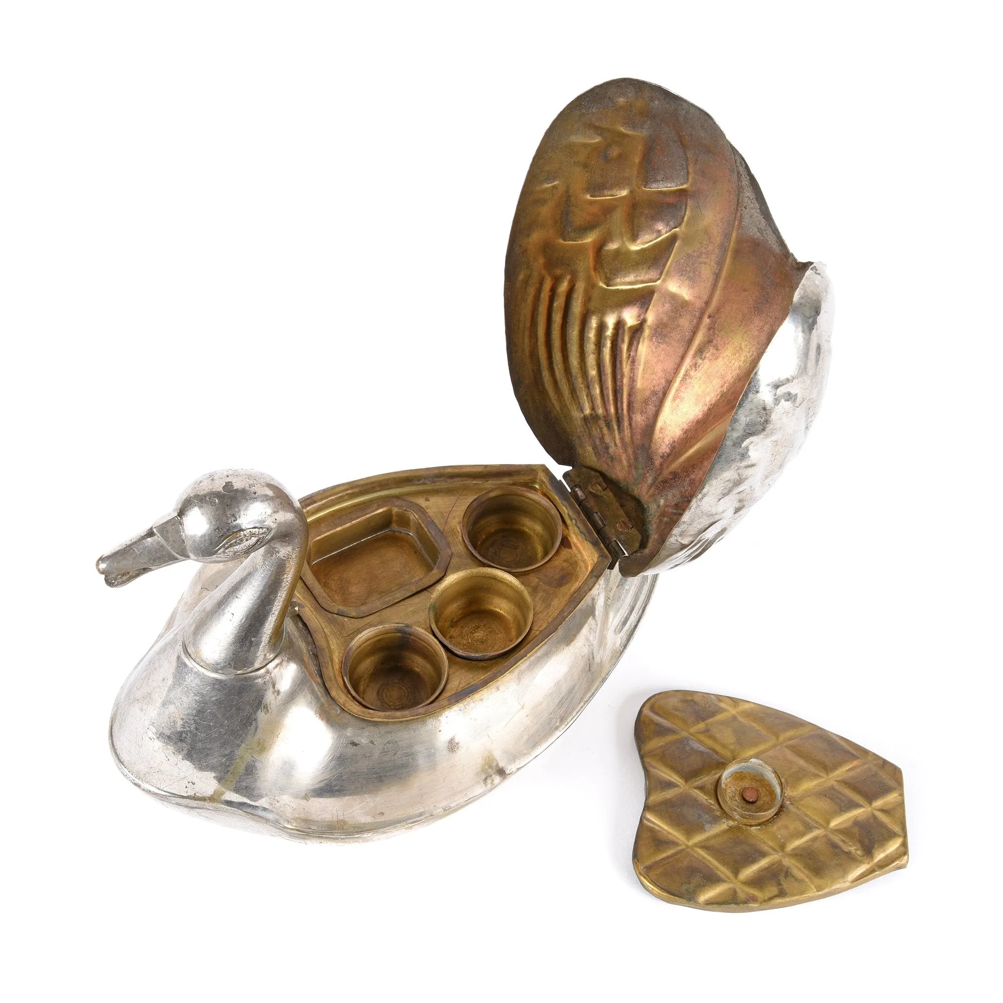 Duck Shaped Brass Paan Box