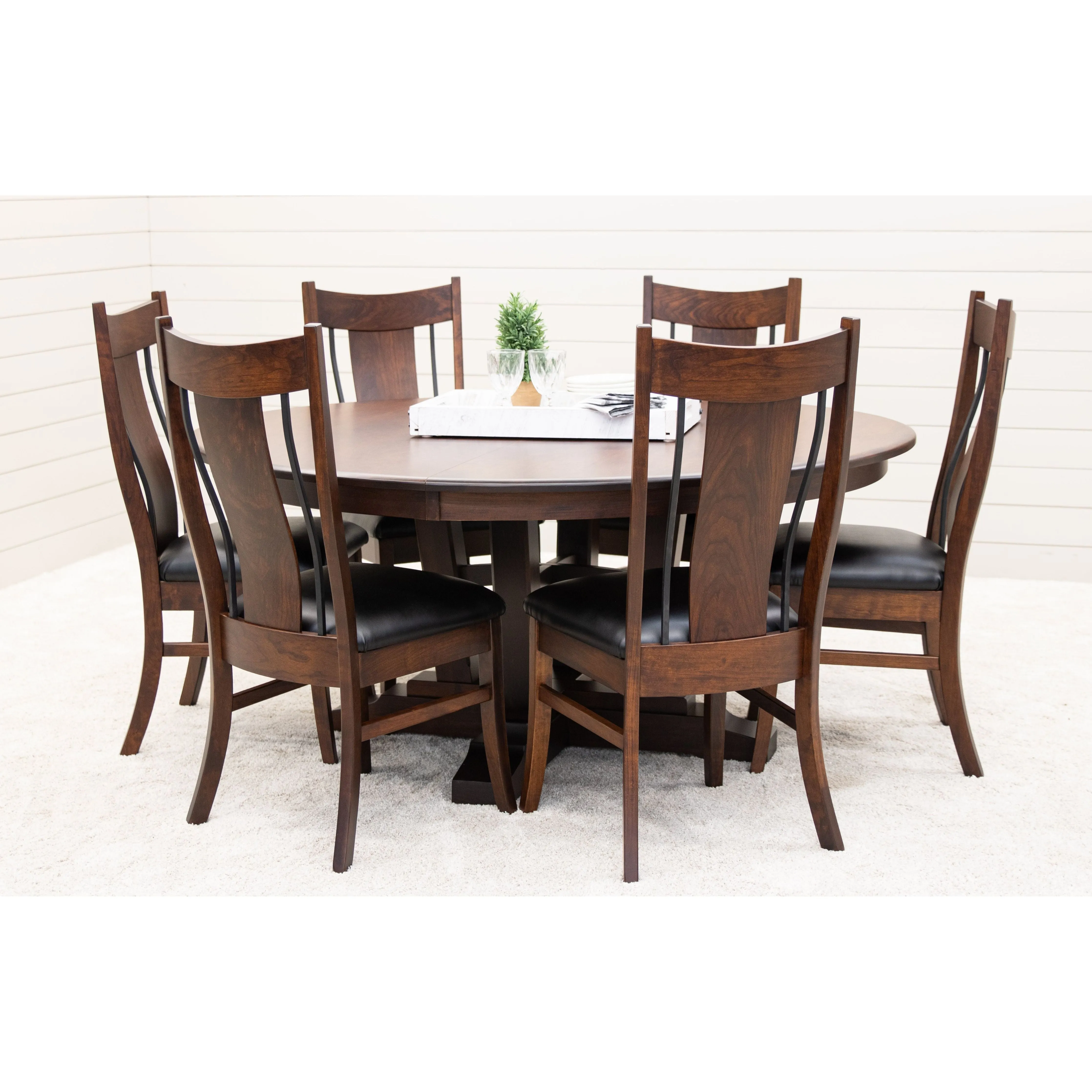 Eagle Side Dining Chair with Fabric Seat & Wrought Iron