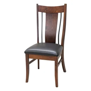 Eagle Side Dining Chair with Fabric Seat & Wrought Iron