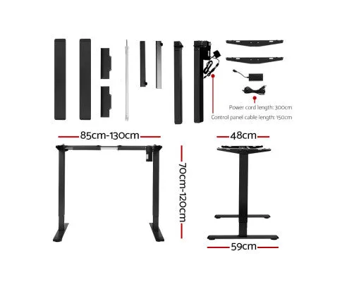 Electric Standing Desk Motorised Adjustable Sit Stand Desks Black White