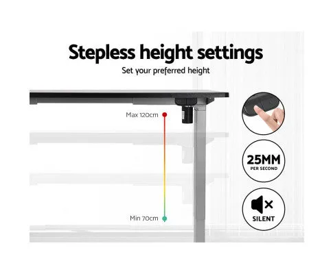 Electric Standing Desk Motorised Adjustable Sit Stand Desks Grey Black