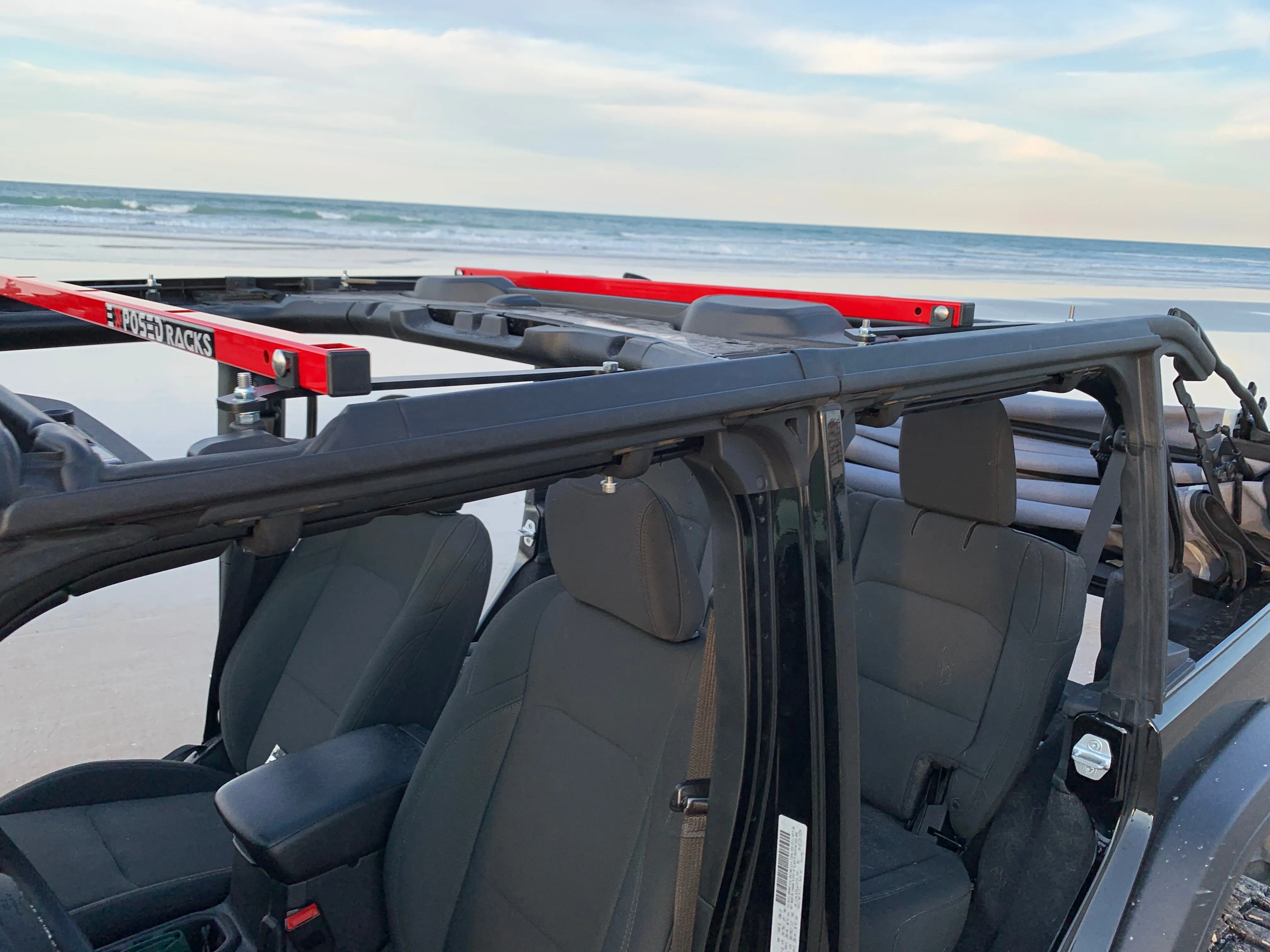 Exposed Racks 9754 Click-In Red Under Soft Top Roof Racks Jeep Wrangler JLU 4dr