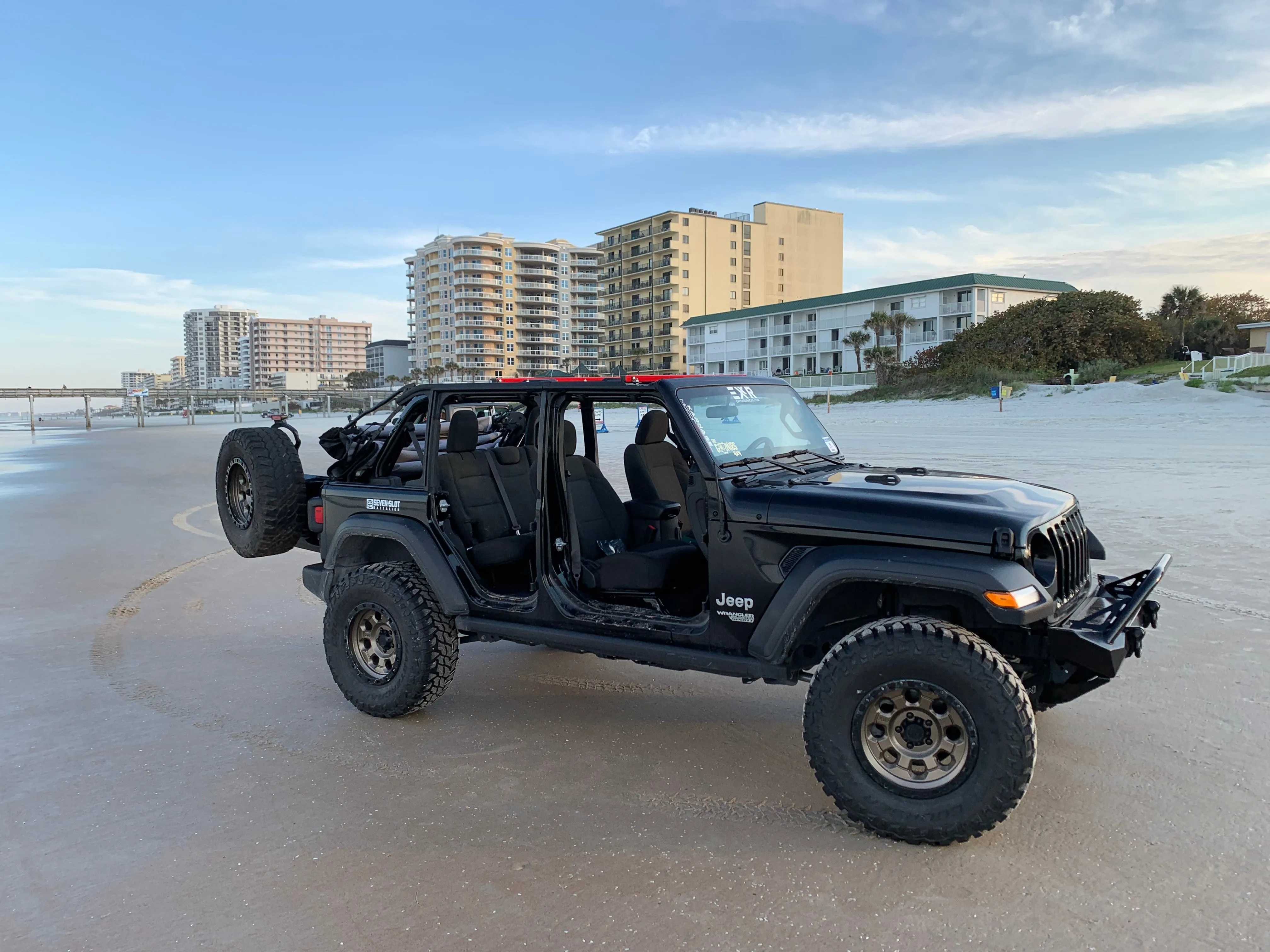 Exposed Racks 9754 Click-In Red Under Soft Top Roof Racks Jeep Wrangler JLU 4dr