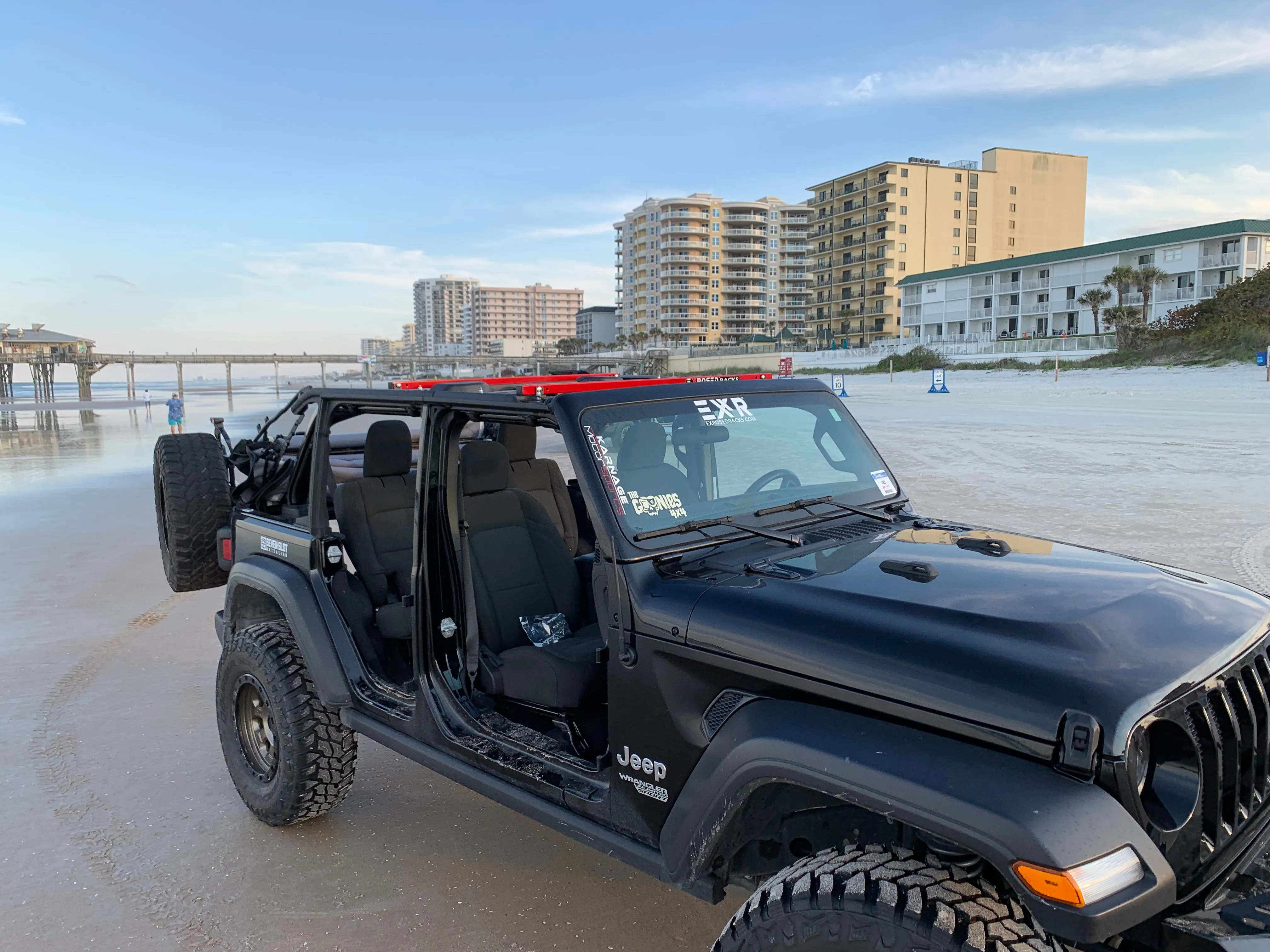 Exposed Racks 9754 Click-In Red Under Soft Top Roof Racks Jeep Wrangler JLU 4dr