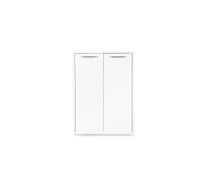 Gammel Low Bookcase with Doors - White