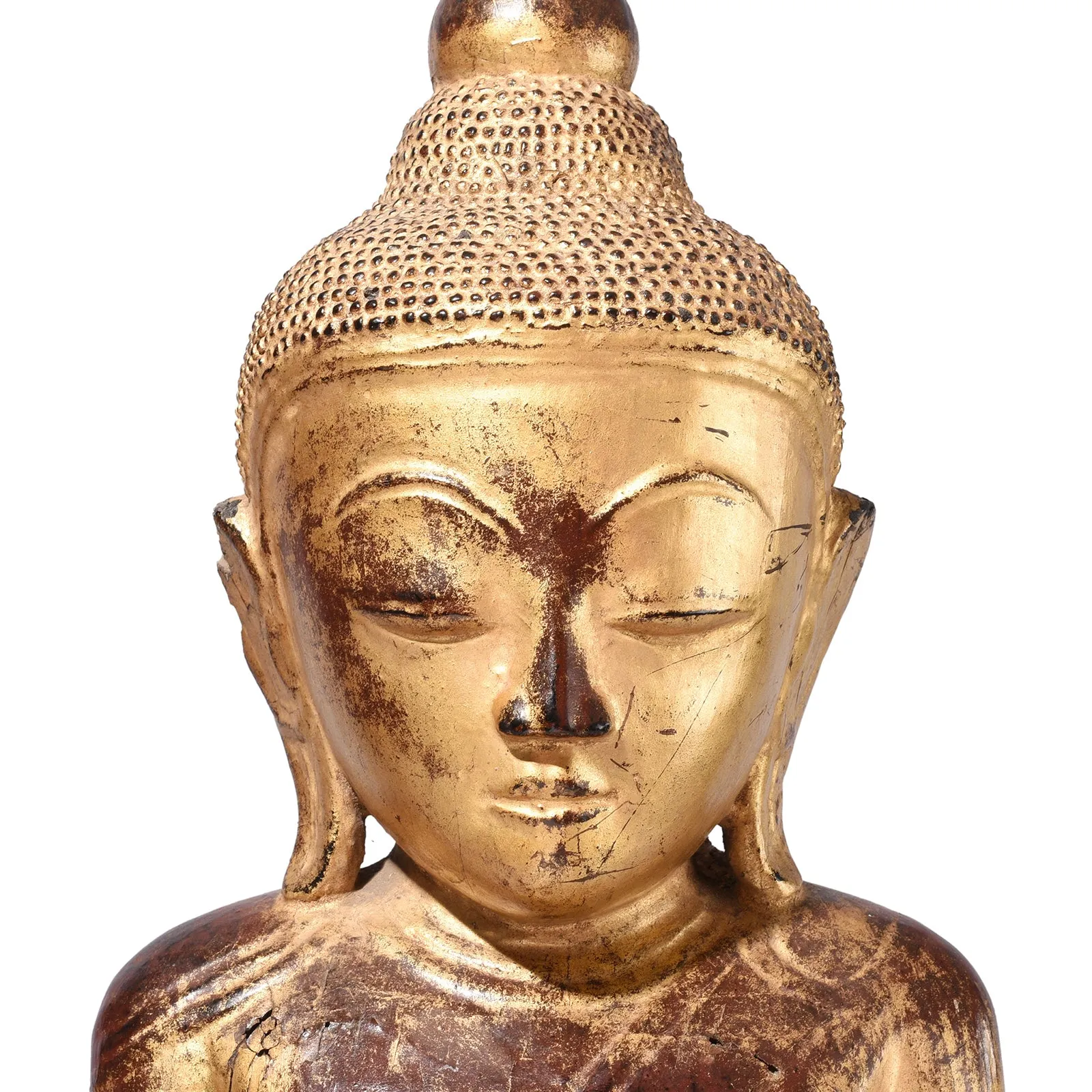 Gilt Teak Burmese Shan Buddha - Early 19th Century