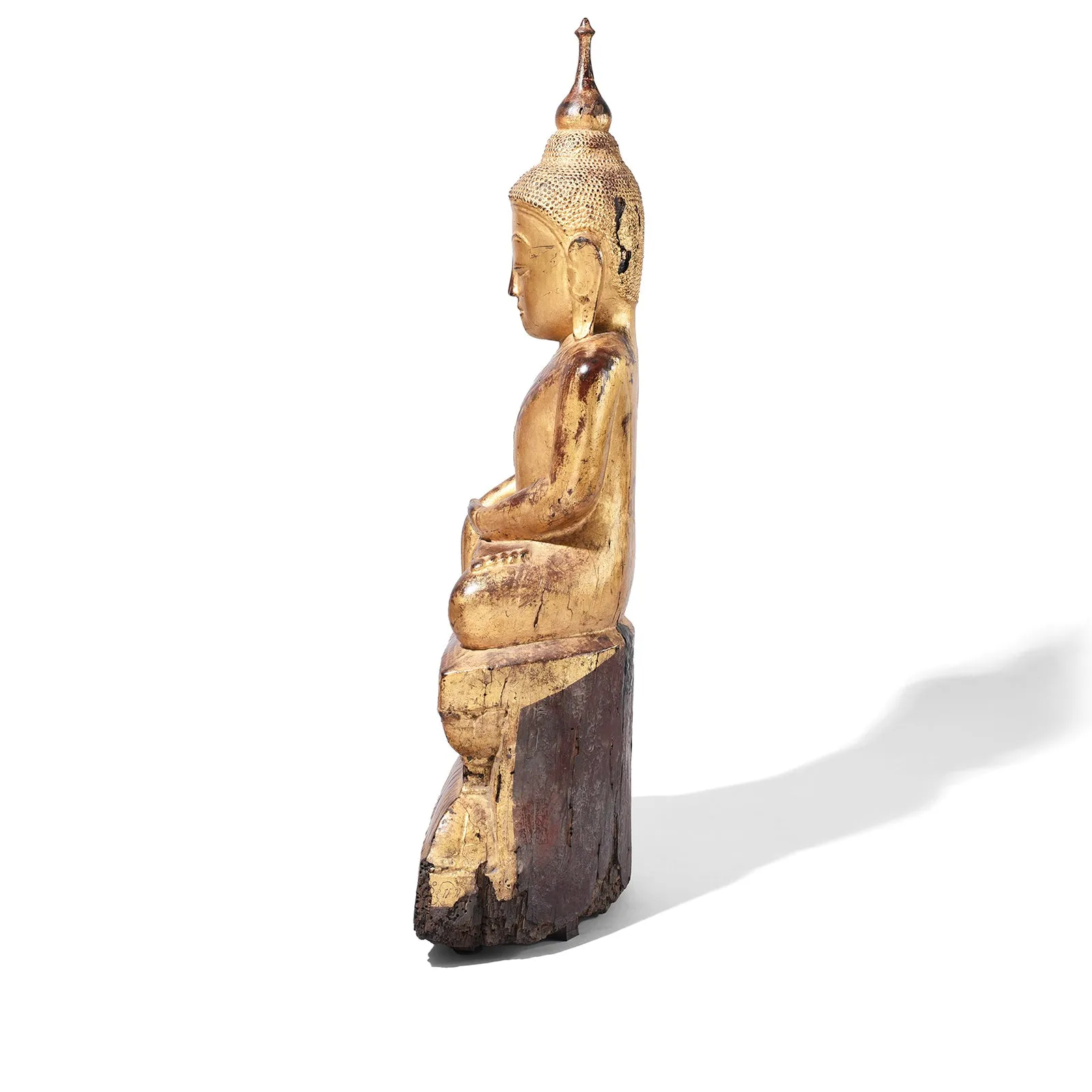 Gilt Teak Burmese Shan Buddha - Early 19th Century