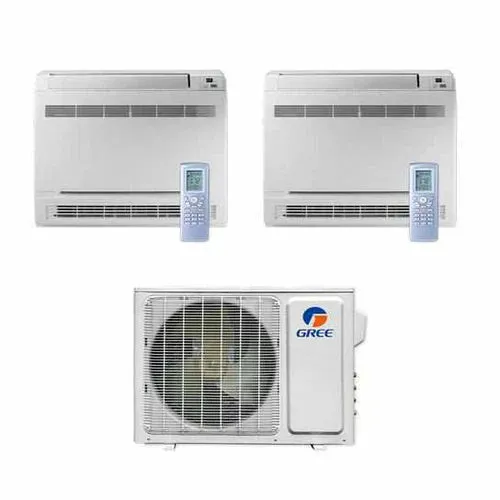 GREE Multi Gen2 Series 18,000 BTU 2-Zone Mini Floor Console 12K 12K Ductless Mini-Split System