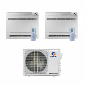 GREE Multi Gen2 Series 24,000 BTU 2-Zone Mini Floor Console 12K 12K Ductless Mini-Split System