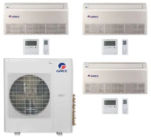 GREE Multi Gen2 Series 36,000 BTU 3-Zone Universal Floor/Ceiling 9K 12K 12K Ductless Mini-Split System