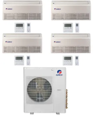 GREE Multi Gen2 Series 36,000 BTU 4-Zone Universal Floor/Ceiling 9K 9K 9K 12K Ductless Mini-Split System