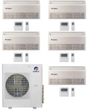 GREE Multi Gen2 Series 42,000 BTU 5-Zone Universal Floor/Ceiling 12K 12K 12K 12K 12K Ductless Mini-Split System