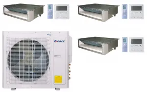 GREE Multi  Ultra Series 24,000 BTU 3-Zone Concealed Duct 9K 9K 18K Ductless Mini-Split System