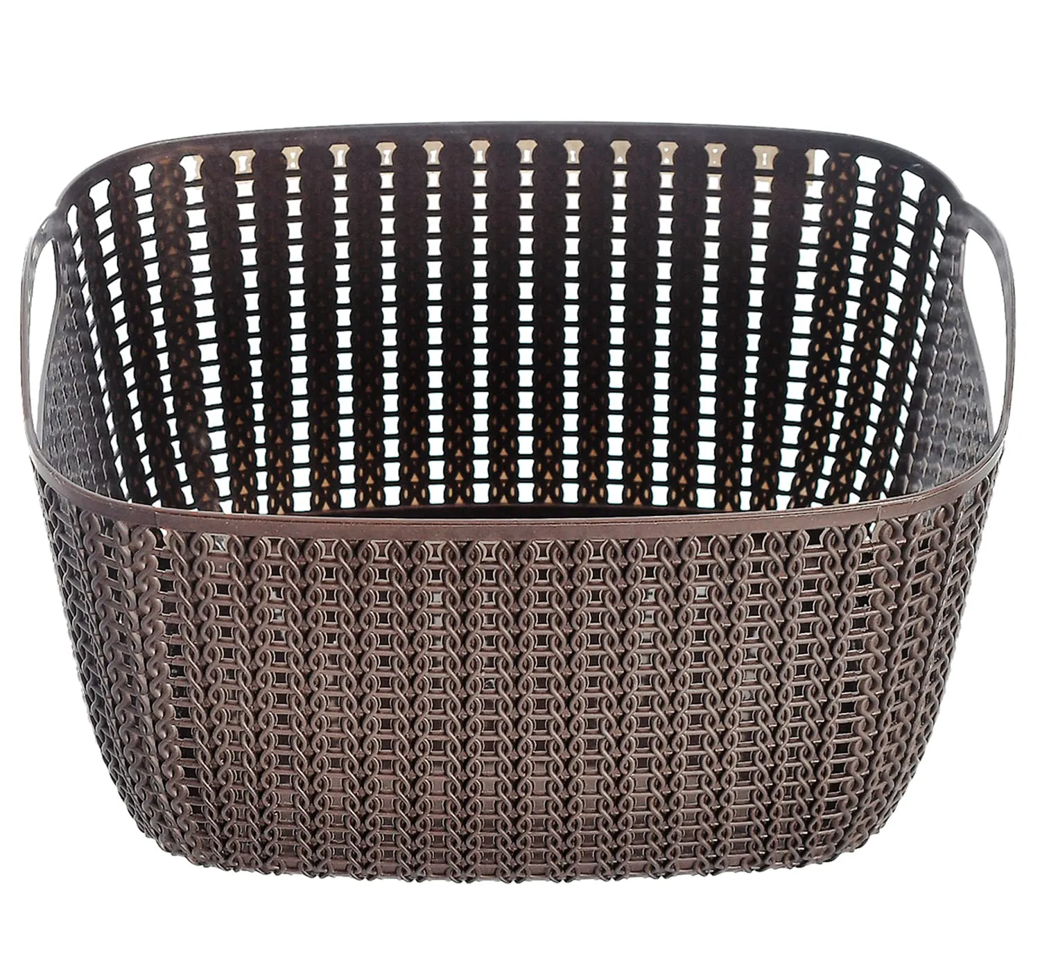 Heart Home Multiuses Large & Small M 30-25 Plastic Basket/Organizer With Lid- Pack of 4 (Grey) -46HH059