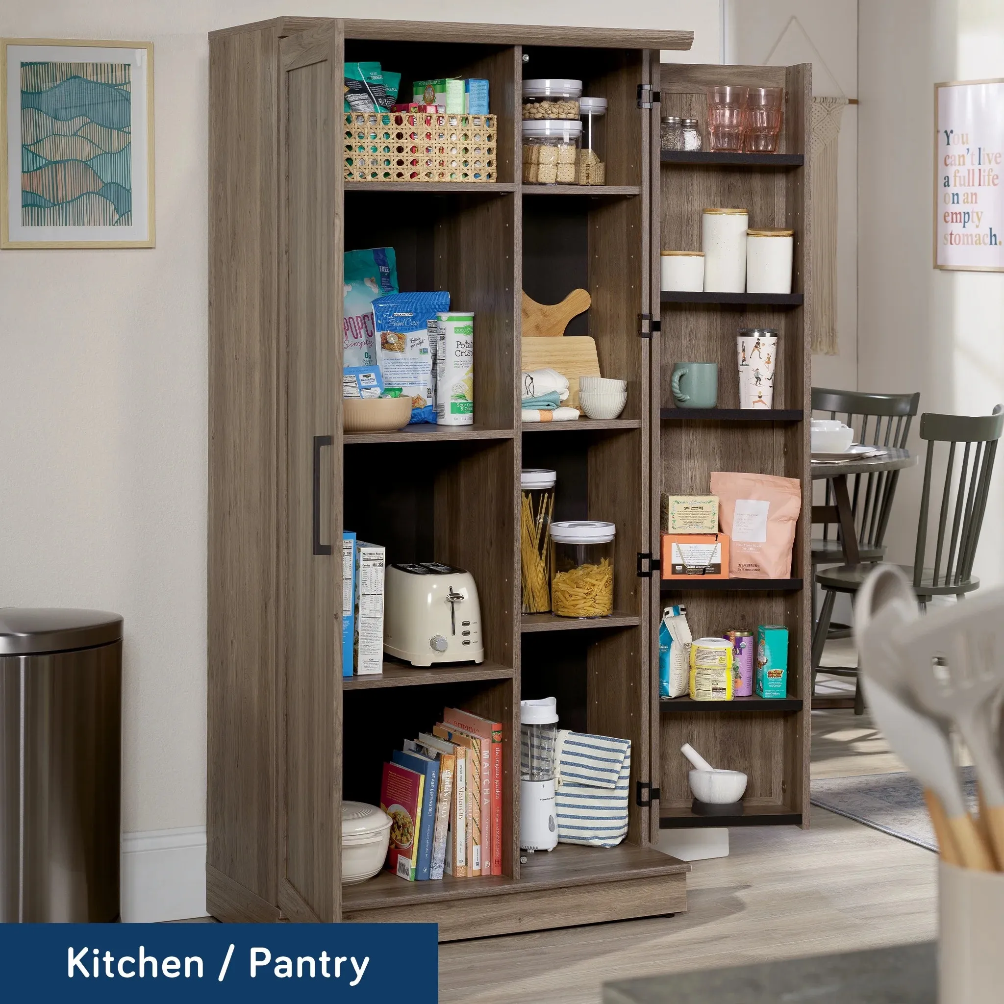 Homeplus Storage Cabinet, Salt Oak Finish