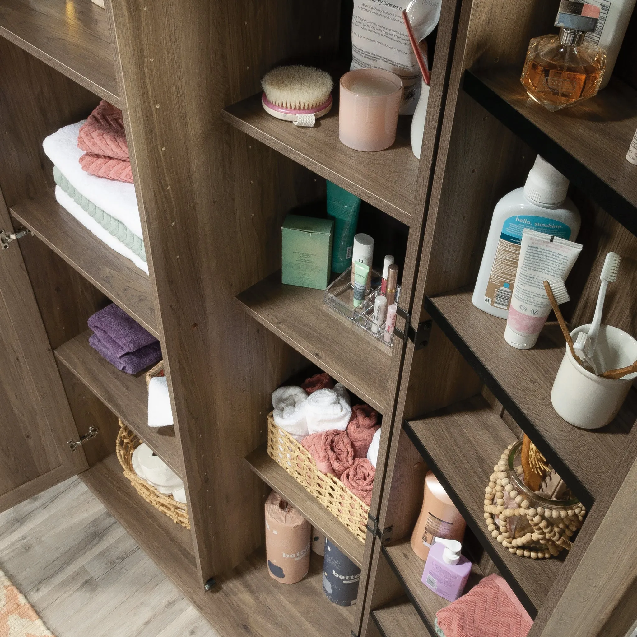 Homeplus Storage Cabinet, Salt Oak Finish