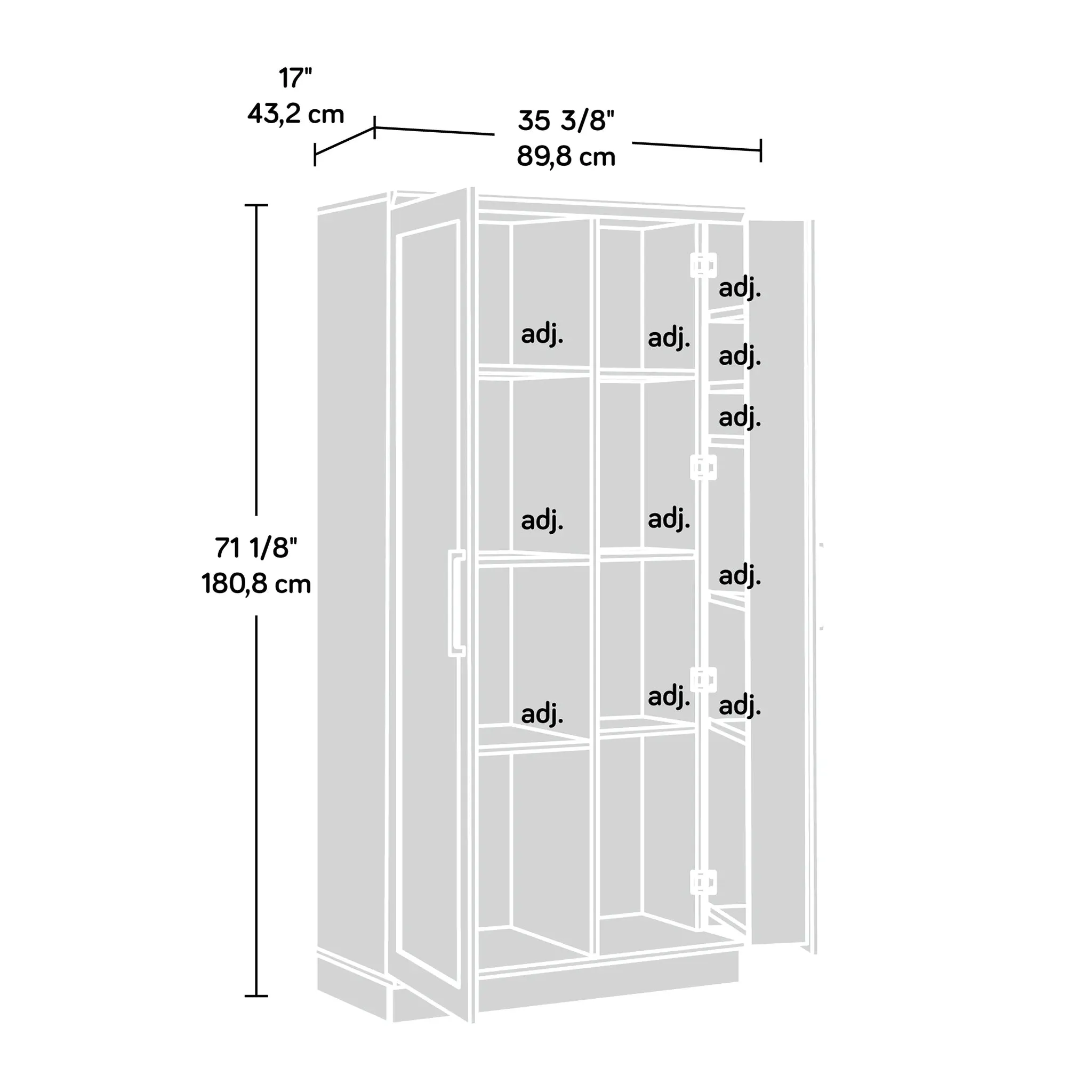 Homeplus Storage Cabinet, Salt Oak Finish