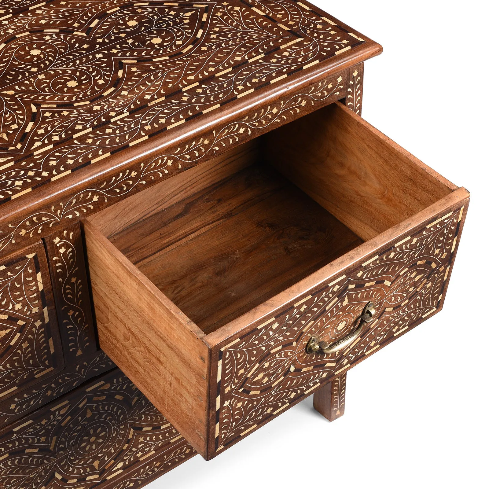 Indian Chest Of Drawers - With Later Bone Inlay Work Ca 1920