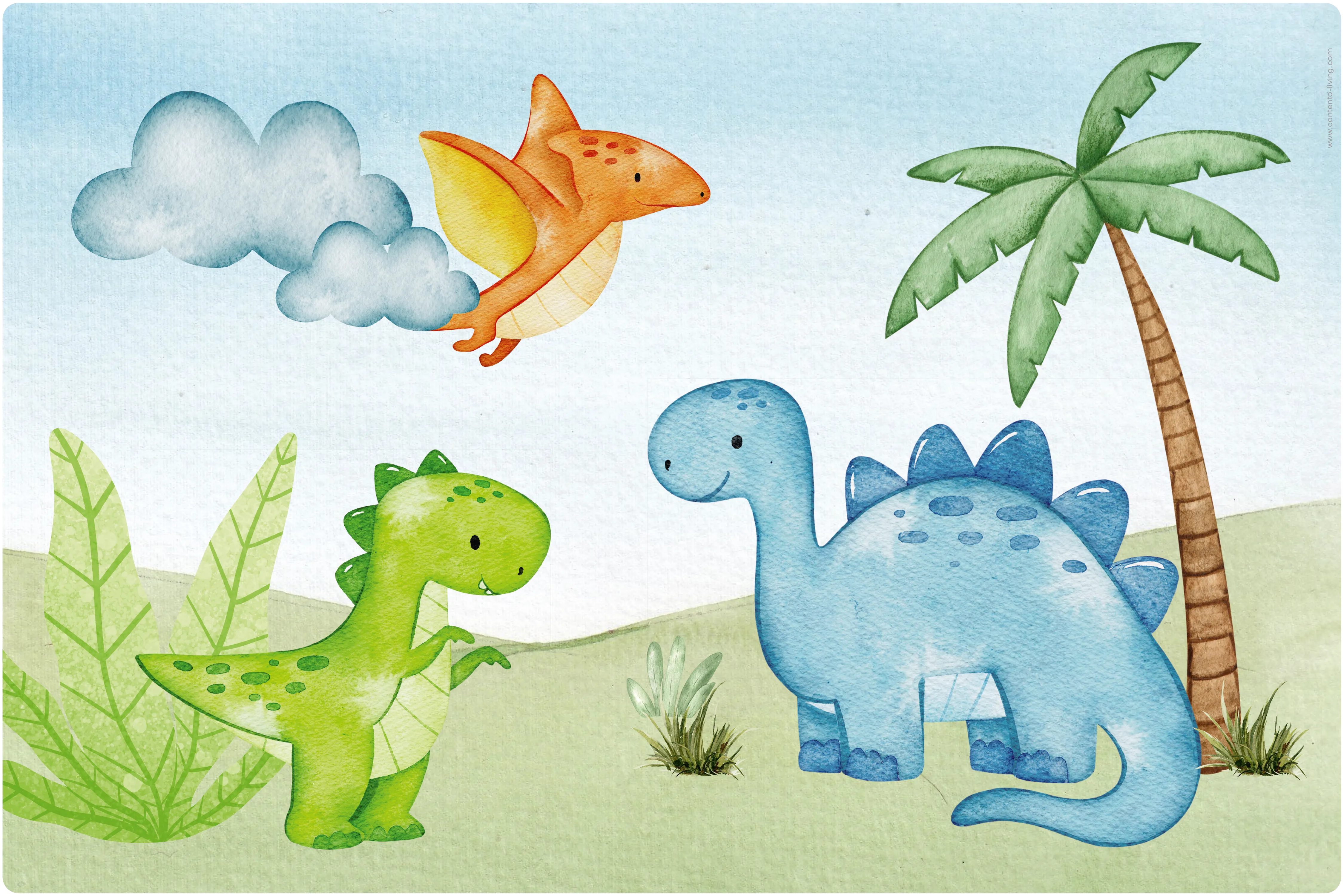 Kids Desk Mat 60cm x 40cm - Dinosaur