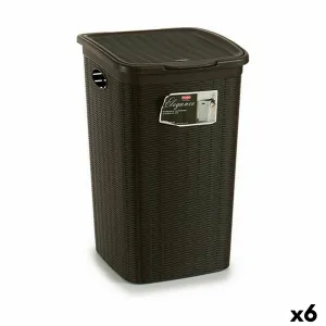 Laundry Basket Stefanplast Elegance Brown Plastic 50 L 36,5 x 54,5 x 38 cm (6 Units)