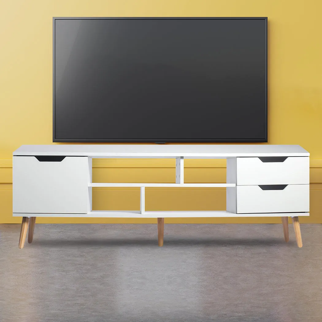 Levede TV Cabinet Entertainment Unit Stand Storage Drawers Wooden Shelf White