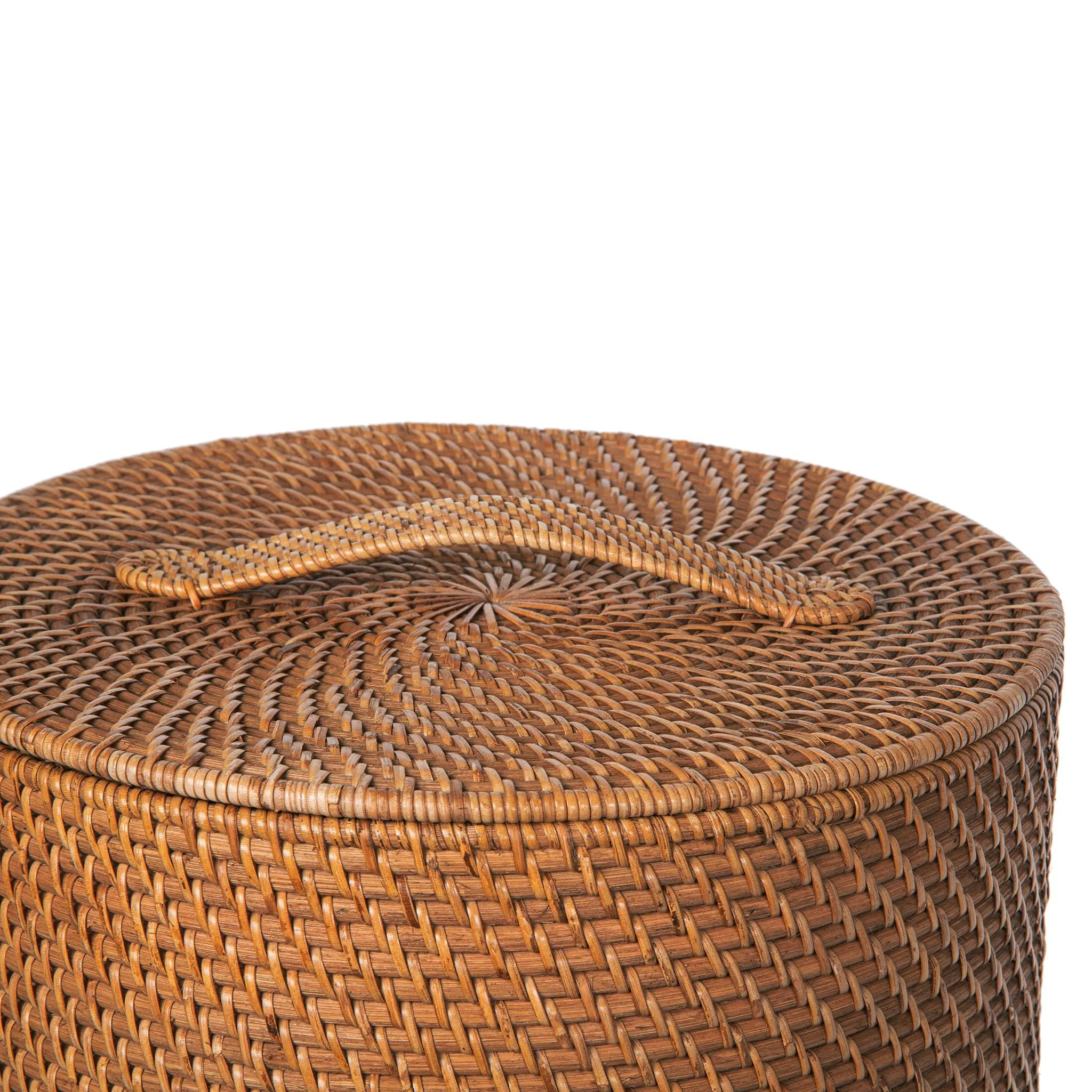 Loma Round Rattan Hamper with Liner, Apartment Size