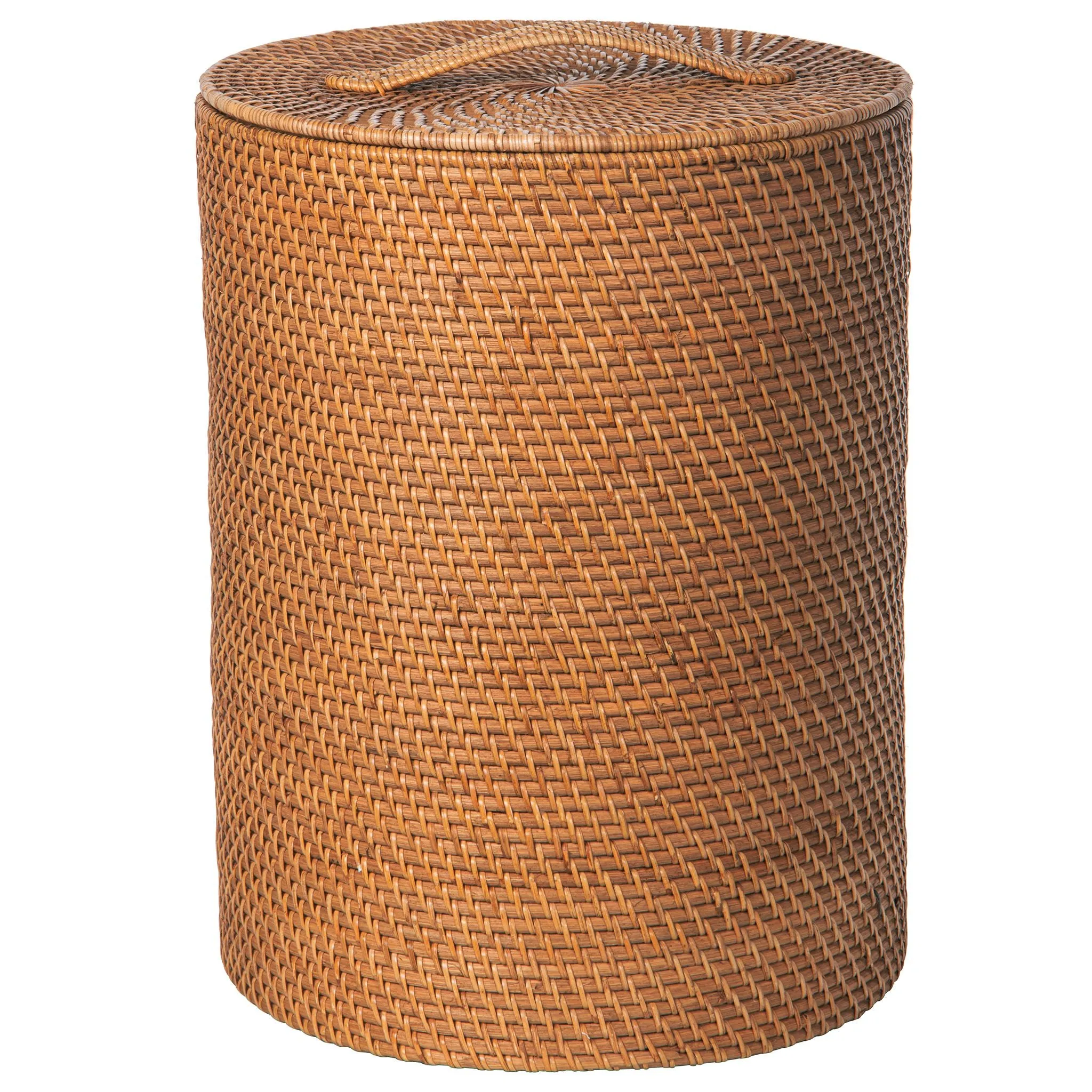 Loma Round Rattan Hamper with Liner, Apartment Size