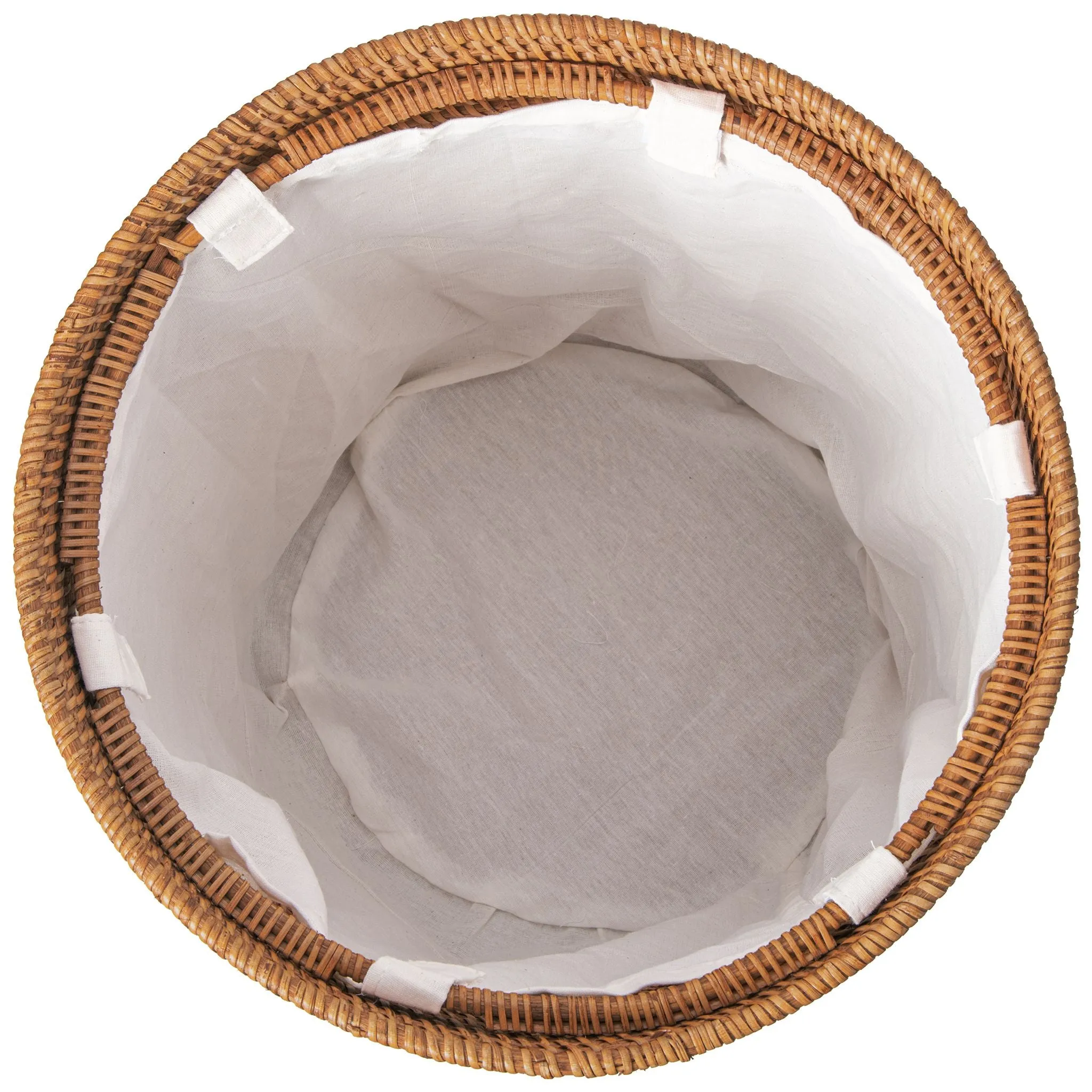 Loma Round Rattan Hamper with Liner, Apartment Size