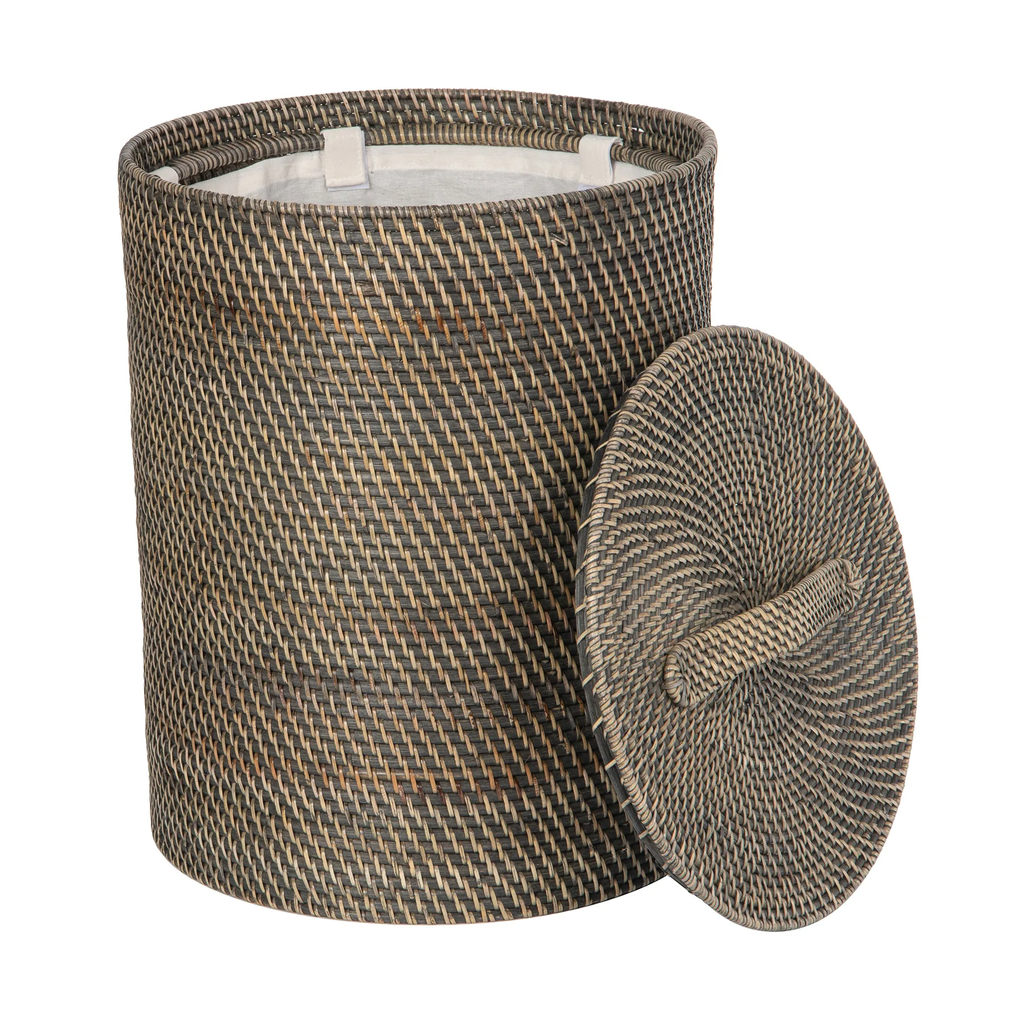 Loma Round Rattan Hamper with Liner, Apartment Size