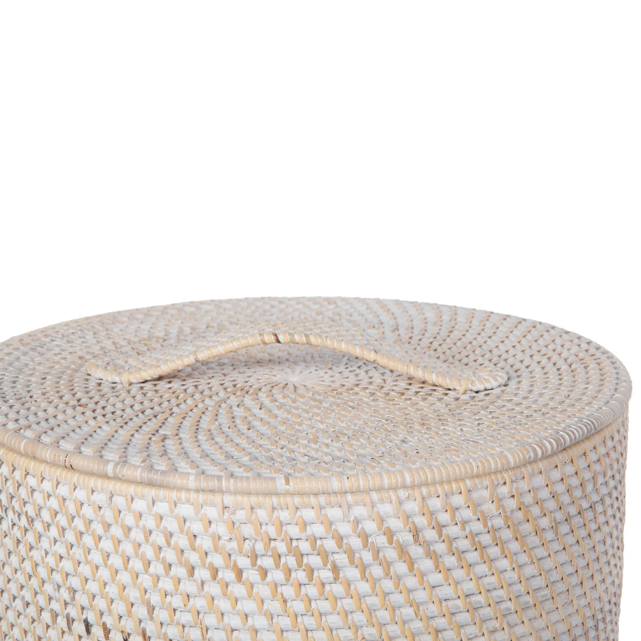 Loma Round Rattan Hamper with Liner, Apartment Size