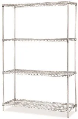 Lorell Industrial Wire Shelving Starter Kit 4 Shelves 36X18 Inch