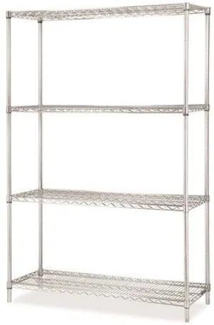 Lorell Industrial Wire Shelving Starter Kit 4 Shelves 36X18 Inch