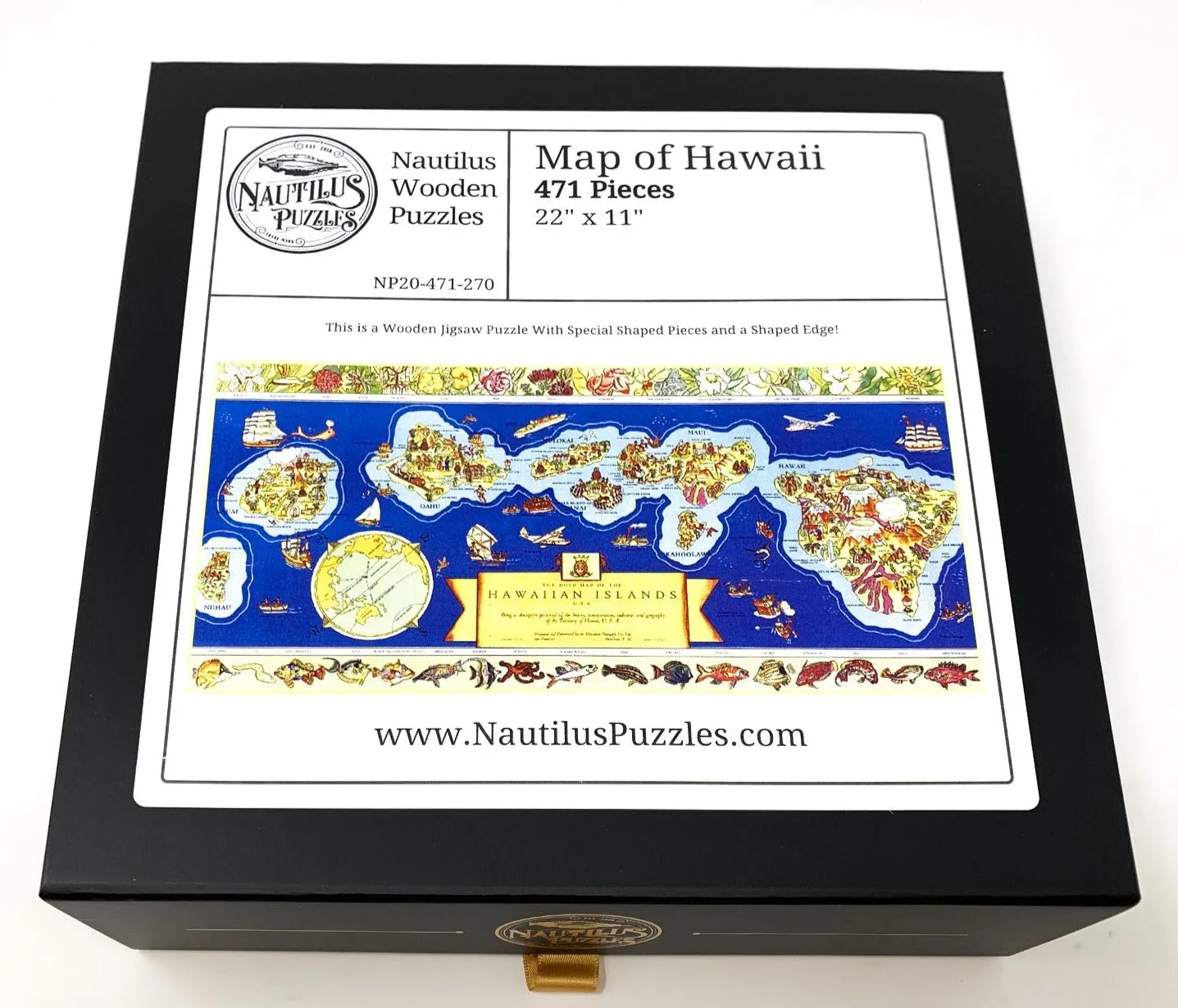 Map of Hawaii (471 Piece Wooden Jigsaw Puzzle)