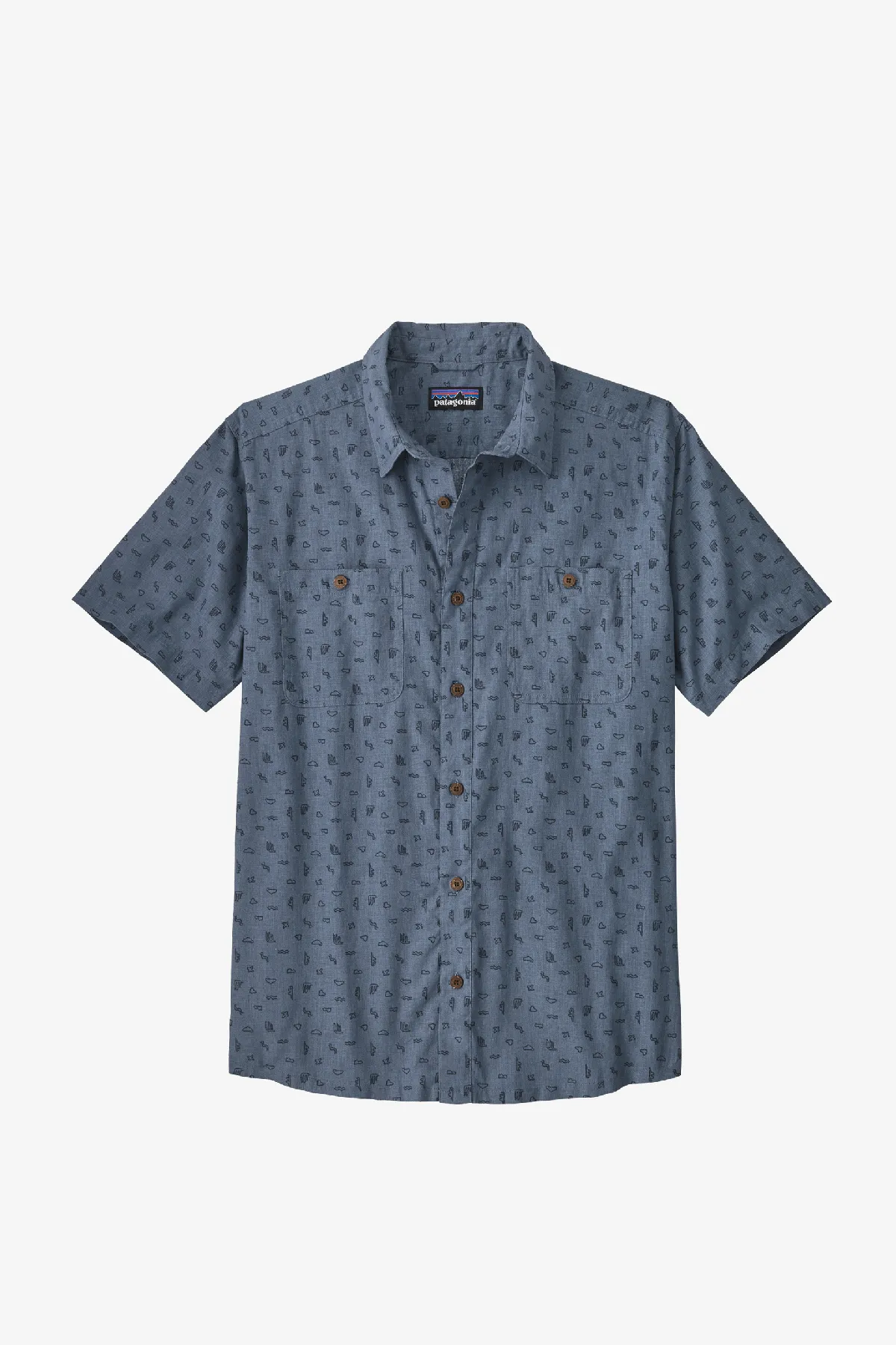 M's Back Step Shirt - Tiny Islands: Utility Blue