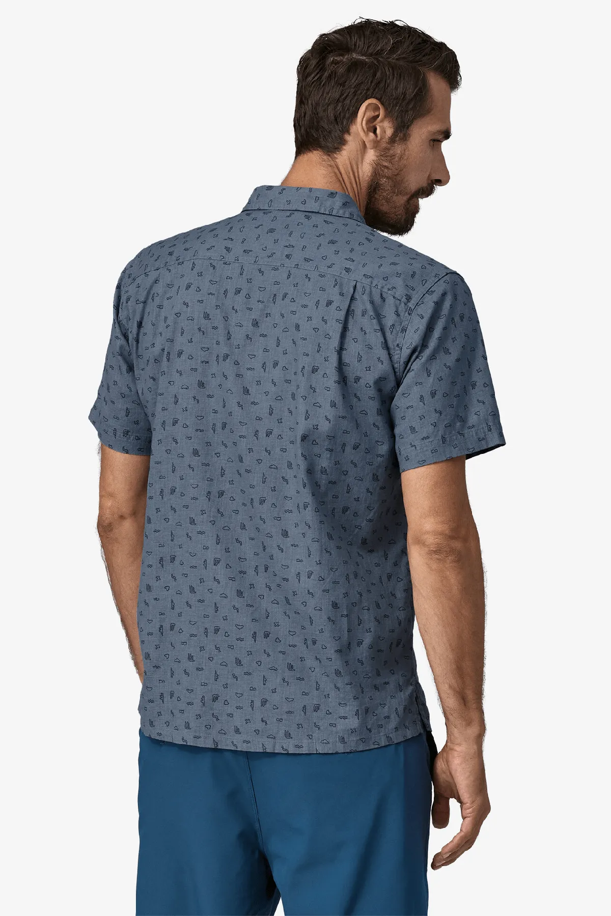 M's Back Step Shirt - Tiny Islands: Utility Blue