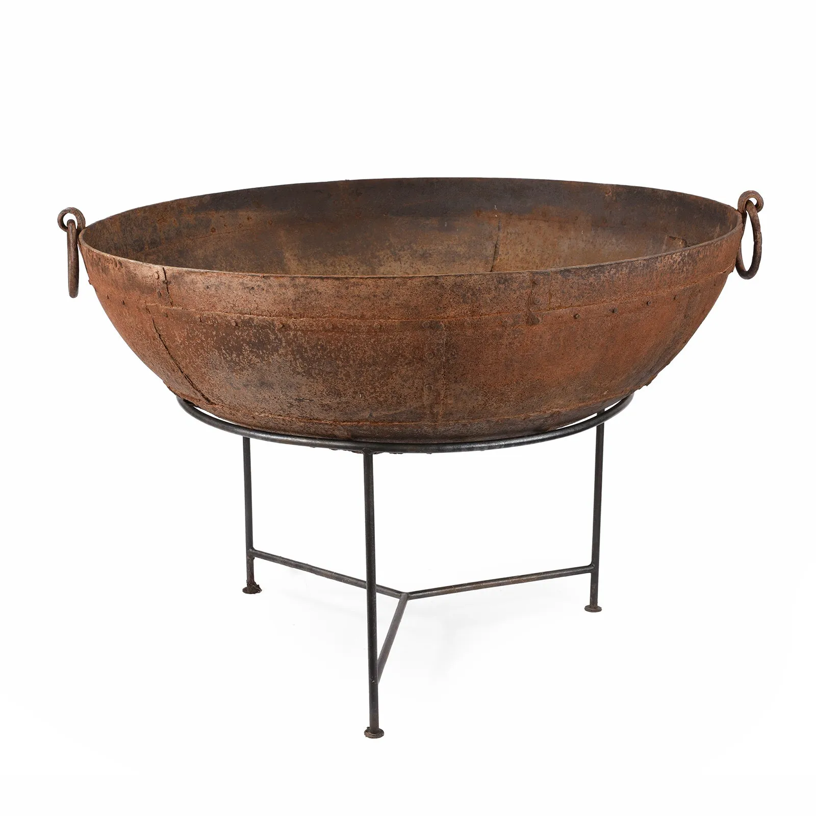 Old Kadai Fire Bowl on Stand - Ca 1900 - 116cm