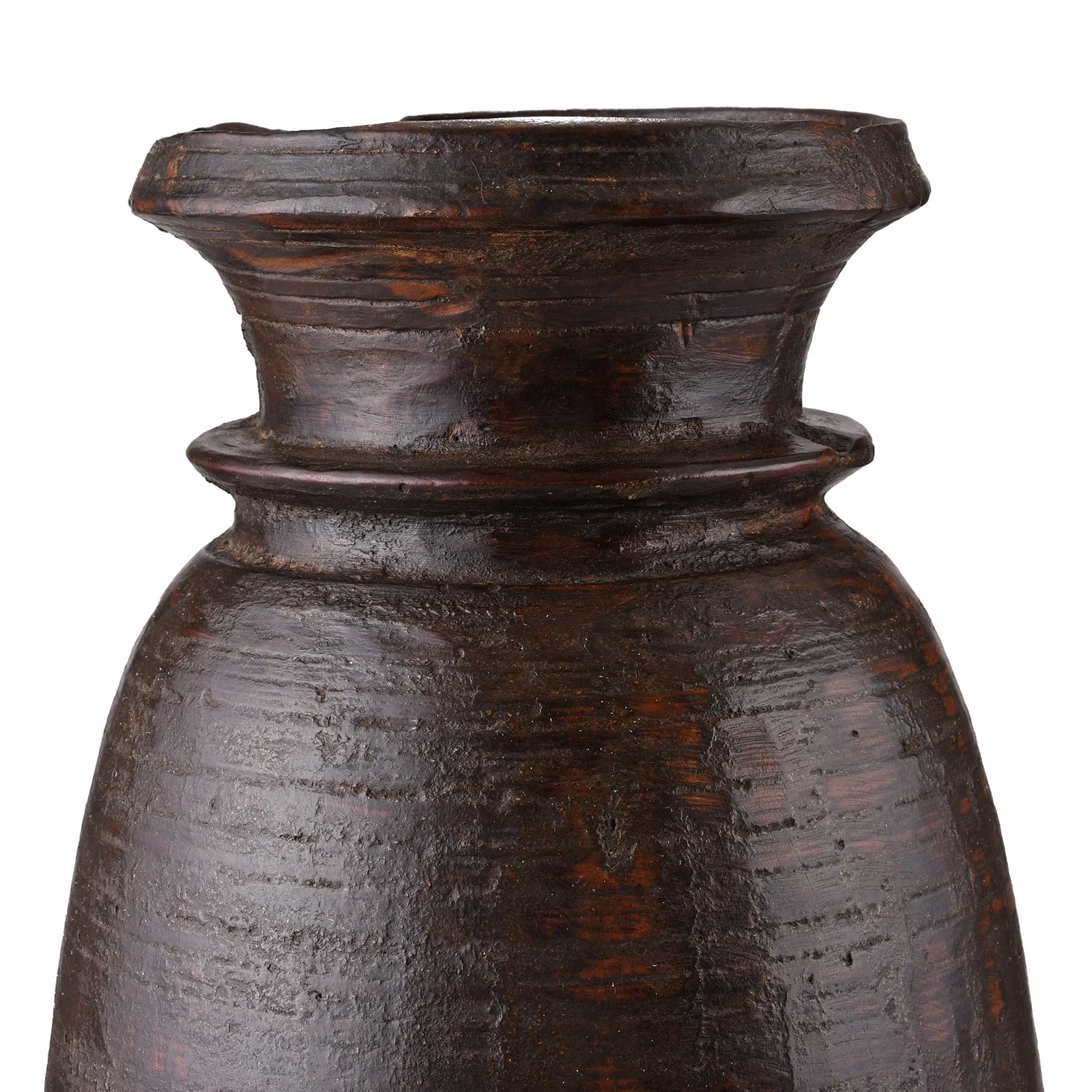 Old Neem Wood Milk Pot From Himachal - Ca 1920s