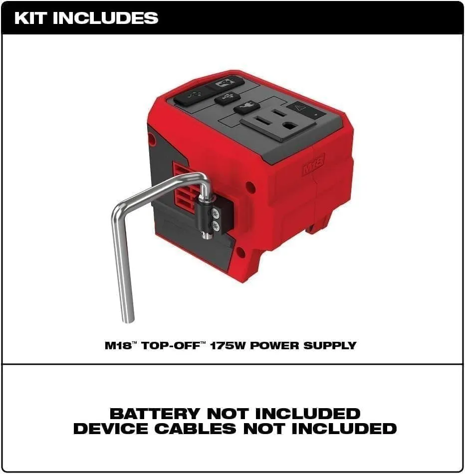 Open Box -  Milwaukee M18 18-Volt Lithium-Ion 175-Watt Powered Compact Inverter for M18 Batteries (Tool-Only)