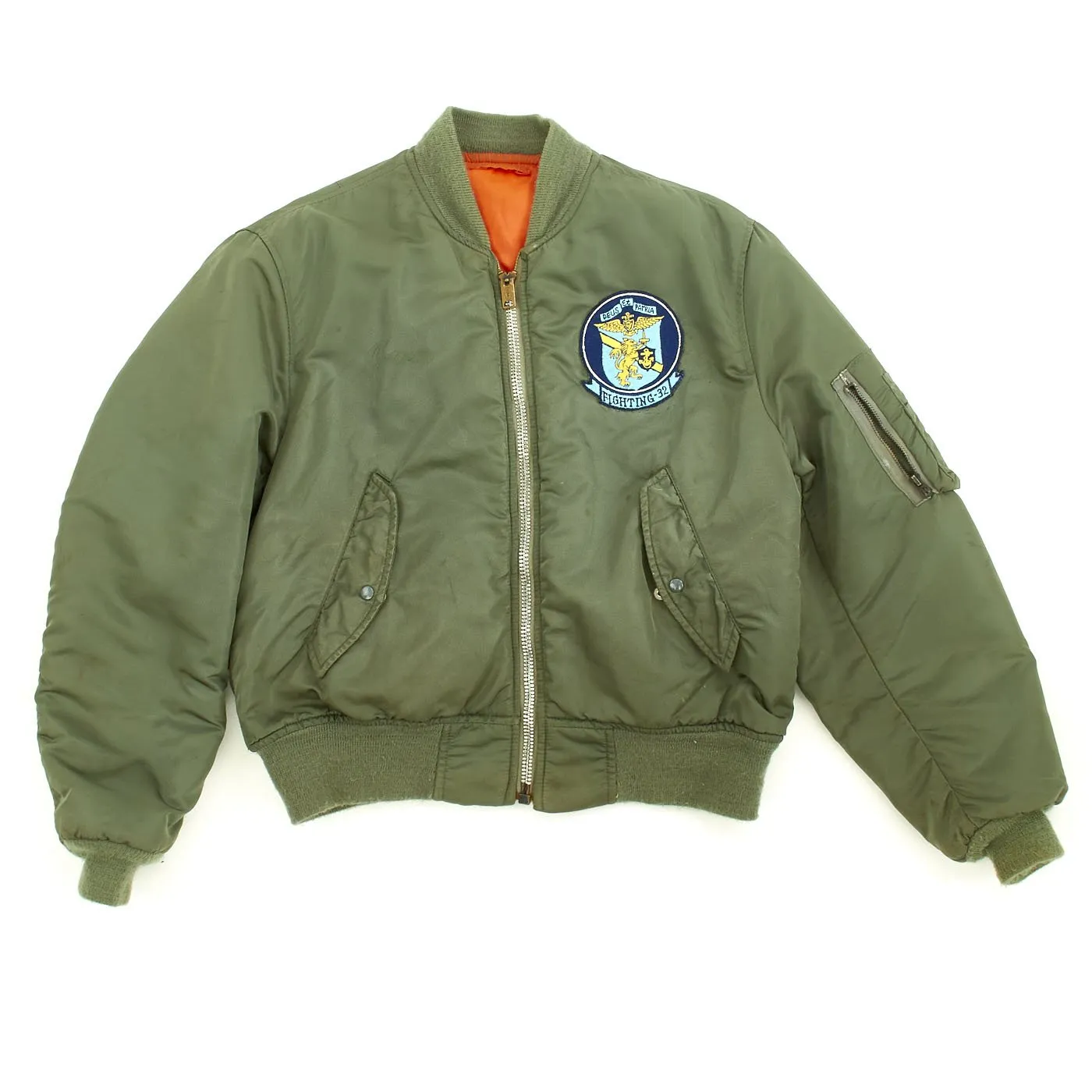 Original 1970s U.S. Navy Fighter Squadron 32 VF-32 MA1 Type Flight Jacket - The "Fighting Swordsmen"