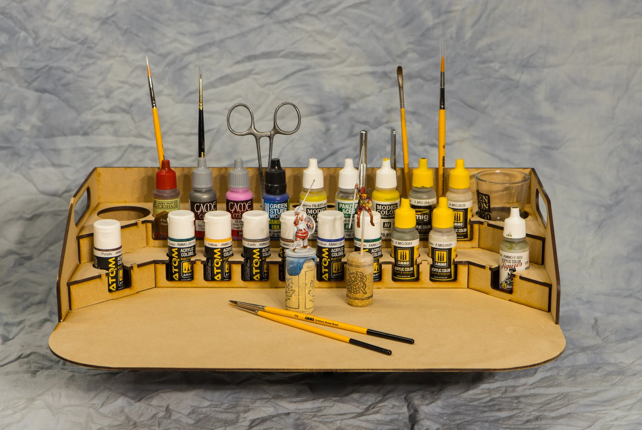 Painting Station Fully Assembled - 26mm, For Vallejo and Army Painter Style Dropper Bottles