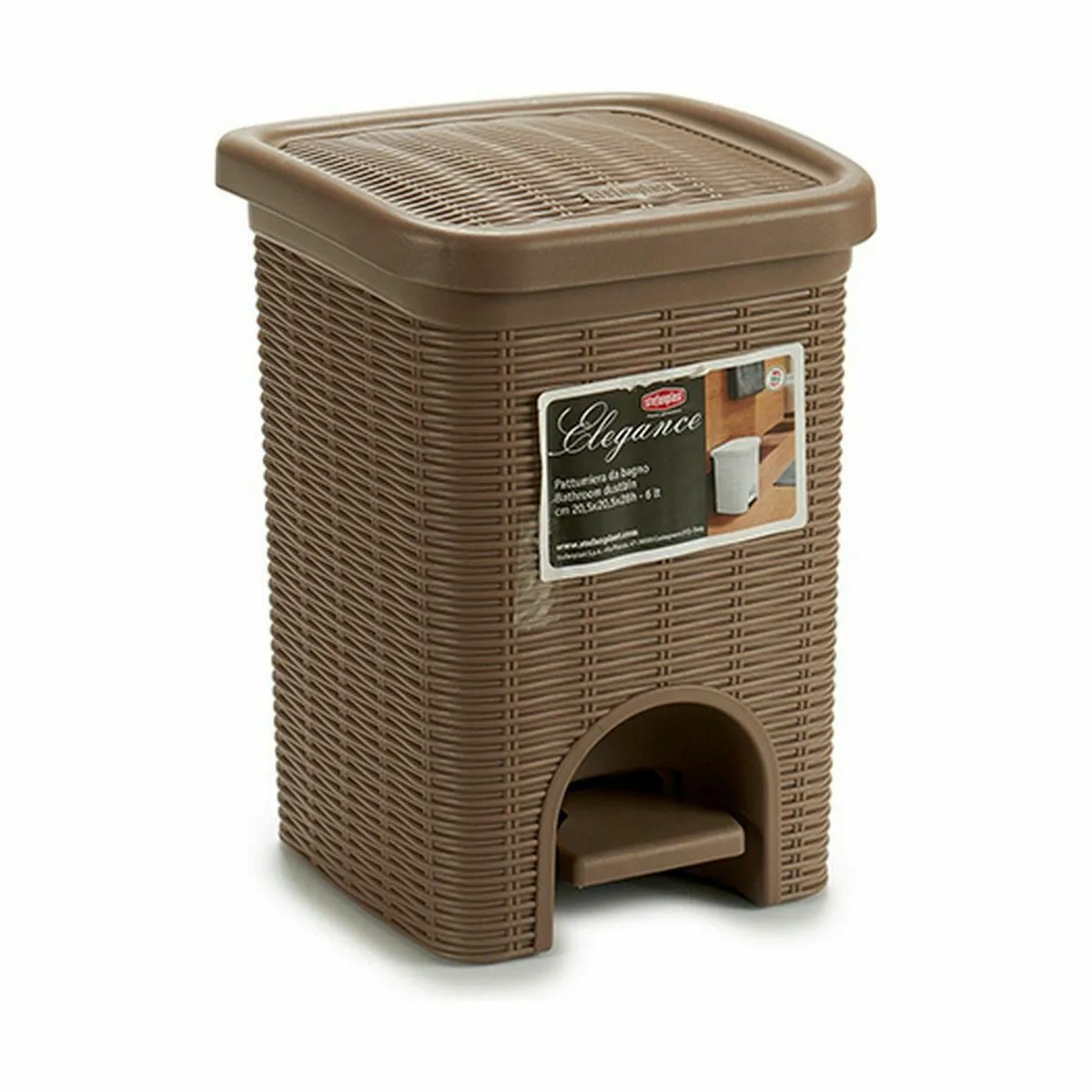 Pedal bin Stefanplast Elegance Black Beige Plastic 6 L (6 Units)